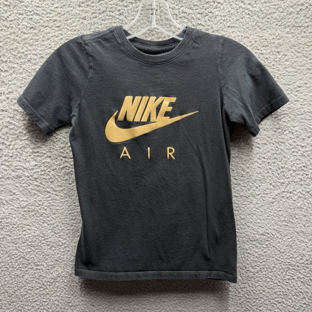 The Nike Tee T-Shirt Boy Size S Black "Nike Air" Logo Short Sleeve Graphic Shirt
